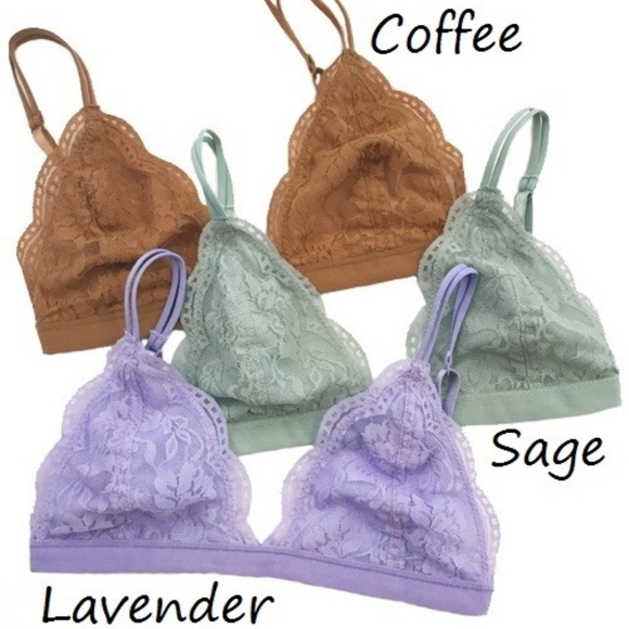 NEW Lace Triangle Bralette | Lavender - Picture 1 of 4